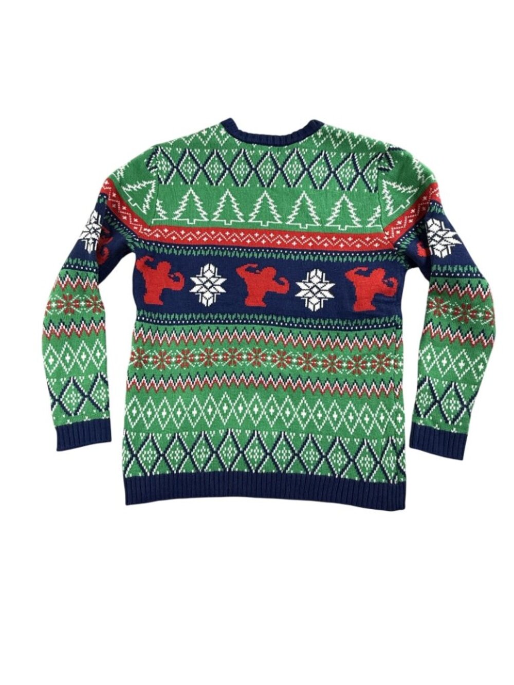 Christmas Sweater Mens Medium Green North Swole Santa Ugly Pullover Blizzard Bay - Picture 2 of 14